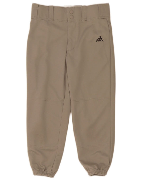 Pantaloni da tuta Adidas Capri da ragazzo, pantaloni da jogging, 8-9 anni, piccoli, in poliestere grigio
