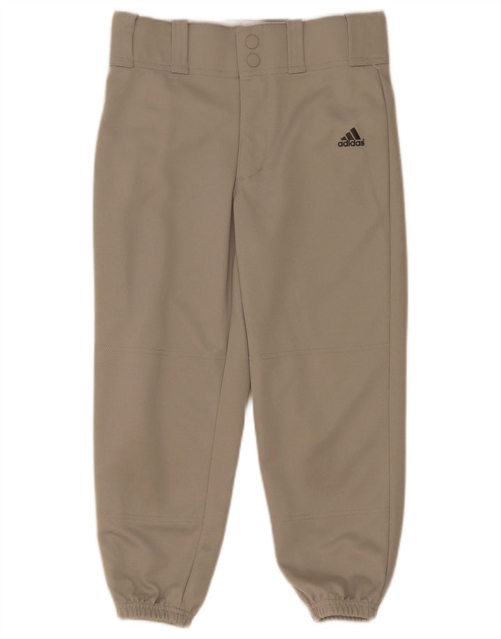 Pantaloni da tuta Adidas Capri da ragazzo, pantaloni da jogging, 8-9 anni, piccoli, in poliestere grigio