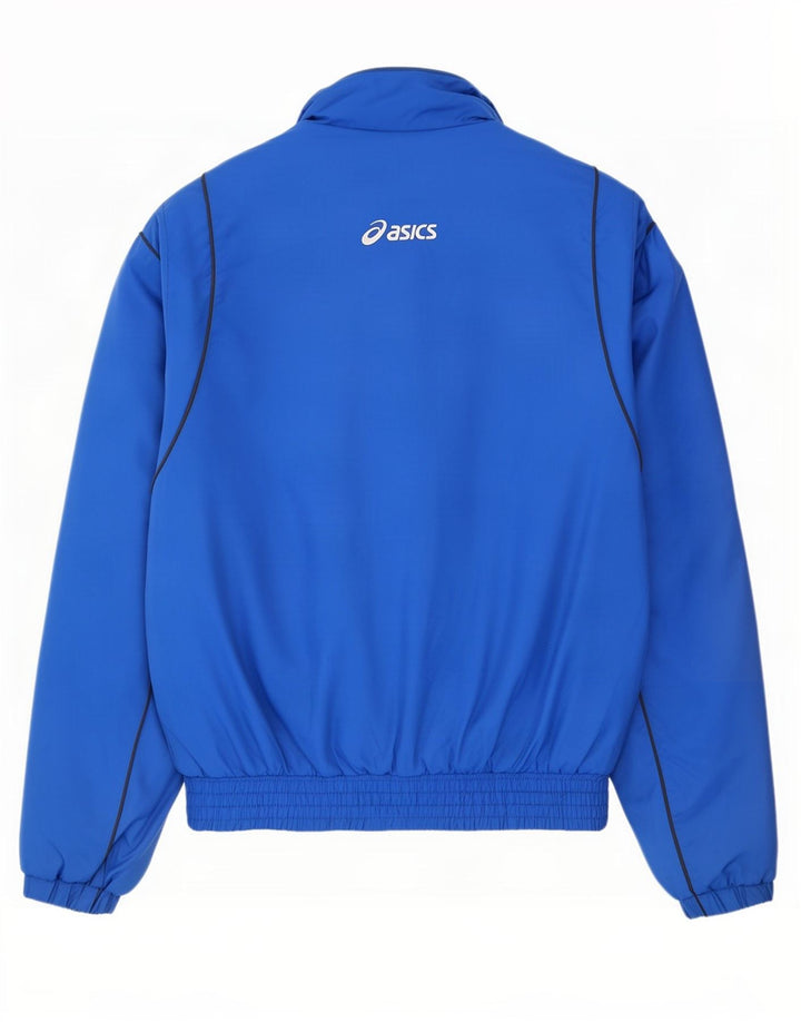 Giacca da ginnastica da uomo Asics, giacca grande, in nylon blu