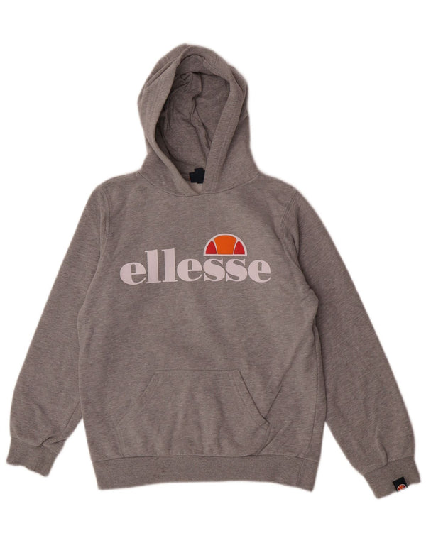 Felpa con cappuccio grafica da bambino Ellesse 12-13 anni in cotone grigio screziato