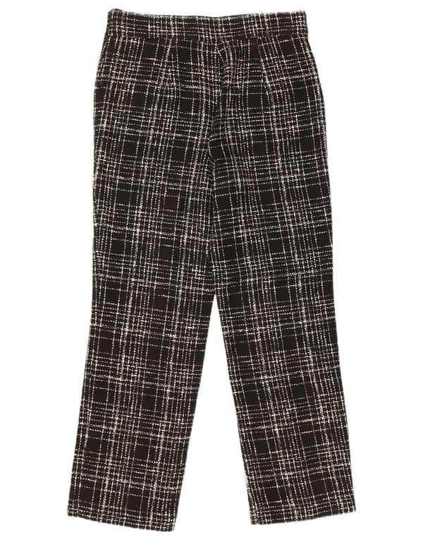 Zara Womens Tapered Casual Trousers XS W24 L25 Black Check Polyester