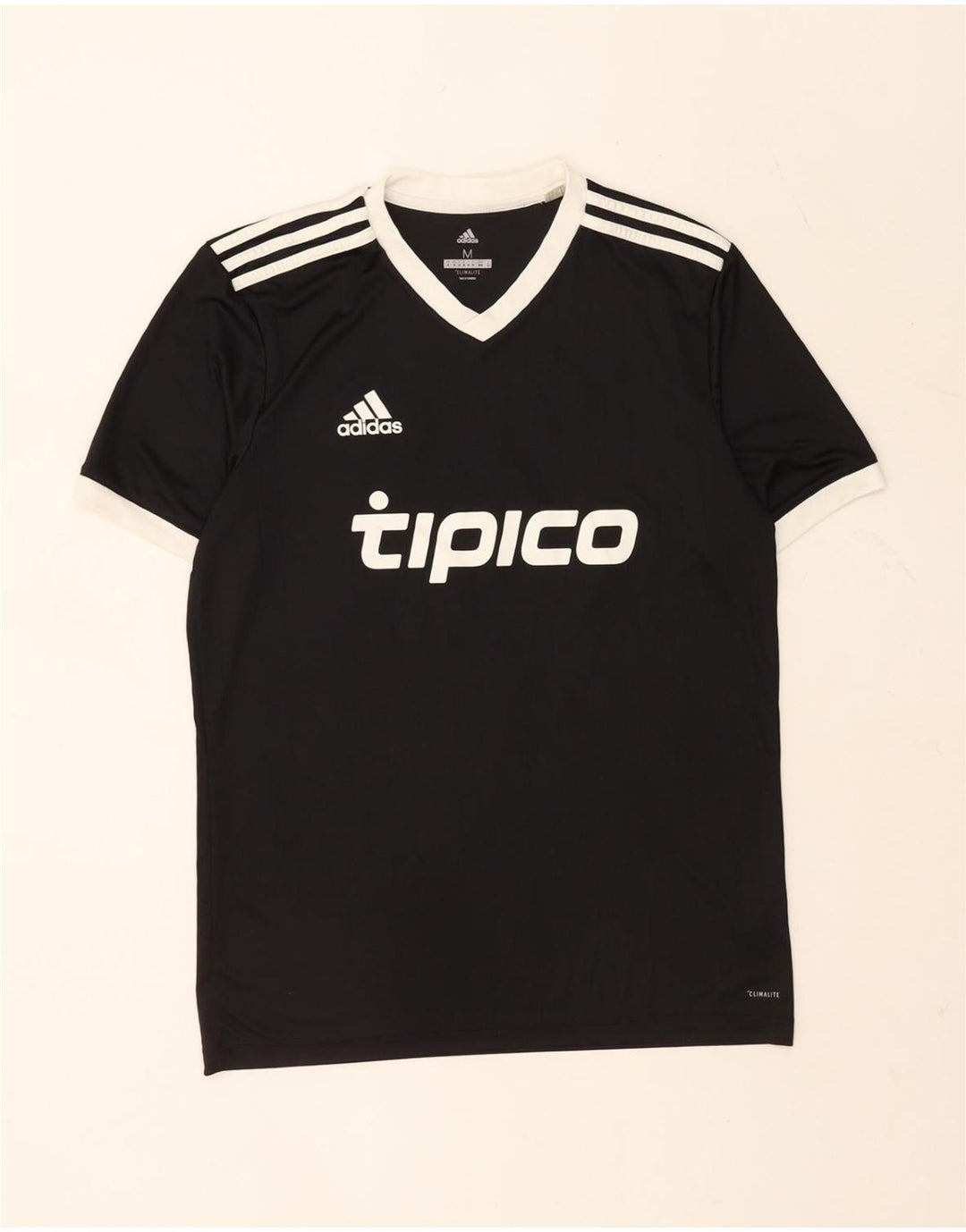 T-shirt grafica da uomo Adidas Top media sportiva in poliestere nero