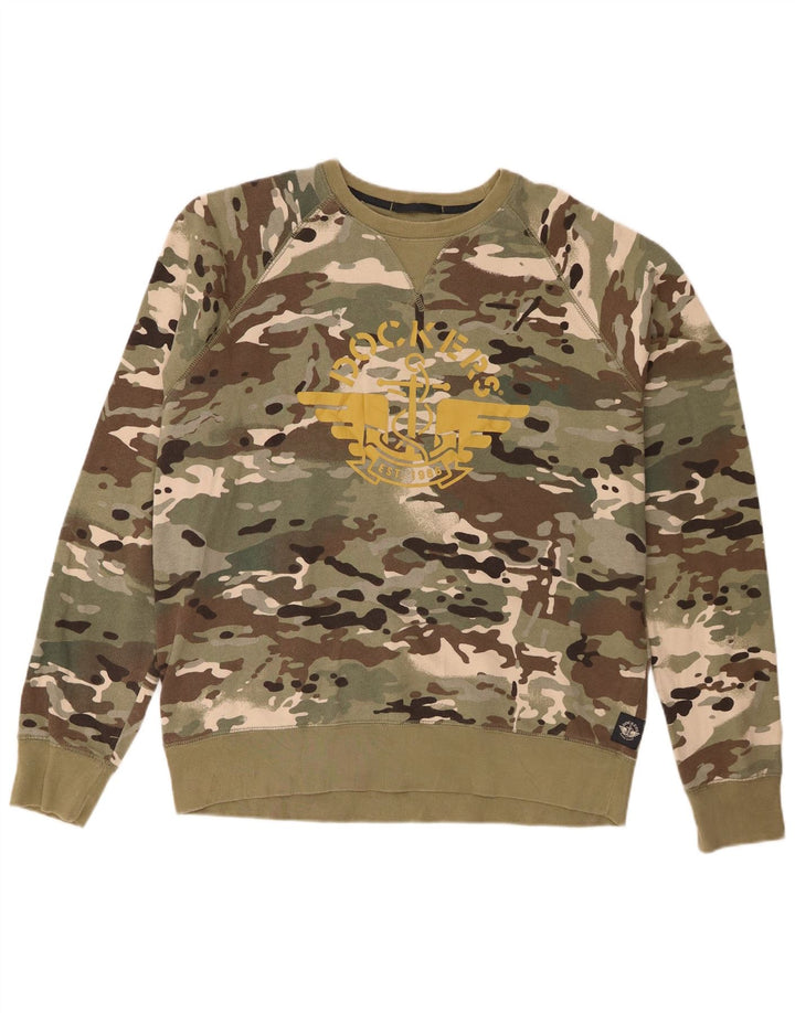 Dockers Felpa grafica da uomo Maglione grande verde mimetico militare