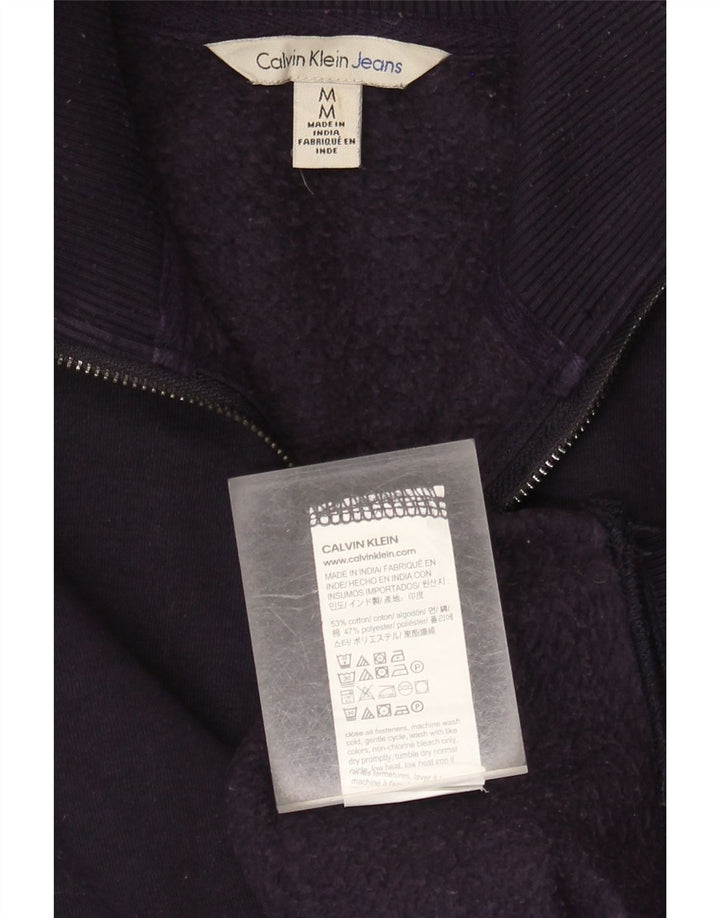 Calvin Klein Jeans Felpa da uomo con collo con zip grafica Maglione blu navy medio