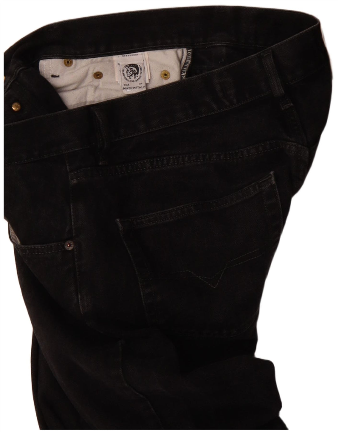 Jeans dritti da uomo Diesel W34 L31 cotone nero