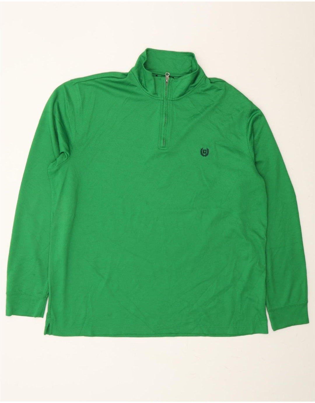 CHAPS Mens Zip Neck Pullover Tracksuit Top XL Green Polyester Vintage Chaps and Second-Hand Chaps from Messina Hembry 