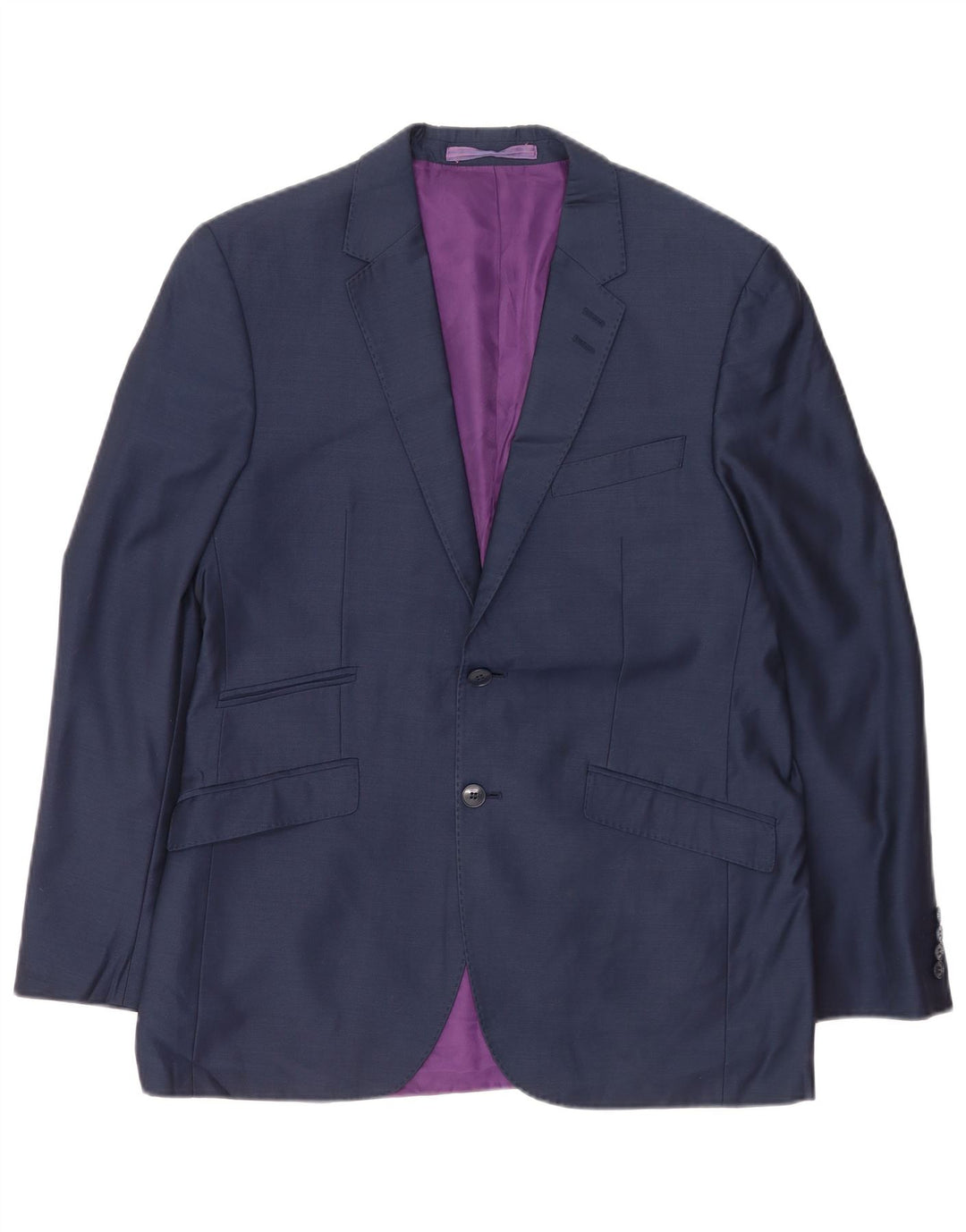 Giacca blazer a 2 bottoni da uomo Marks & Spencer UK 40 grande lana blu navy
