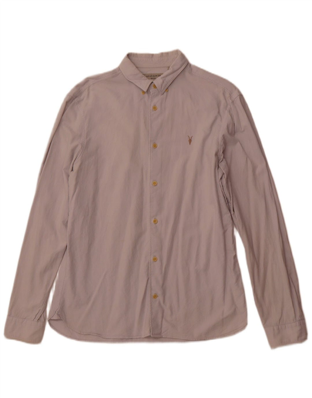 Camicia da uomo All Saints in cotone bianco sporco medio