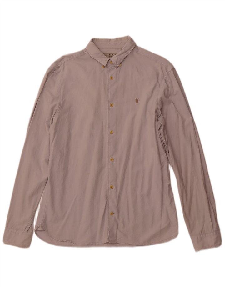 Camicia da uomo All Saints in cotone bianco sporco medio