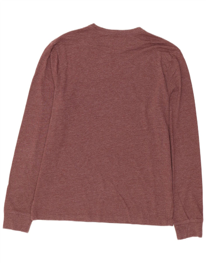 Top da uomo J. Crew a maniche lunghe in cotone bordeaux medio