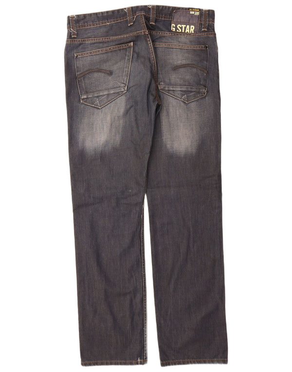 G-Star Mens Straight Jeans W36 L34 Navy Blue Cotton