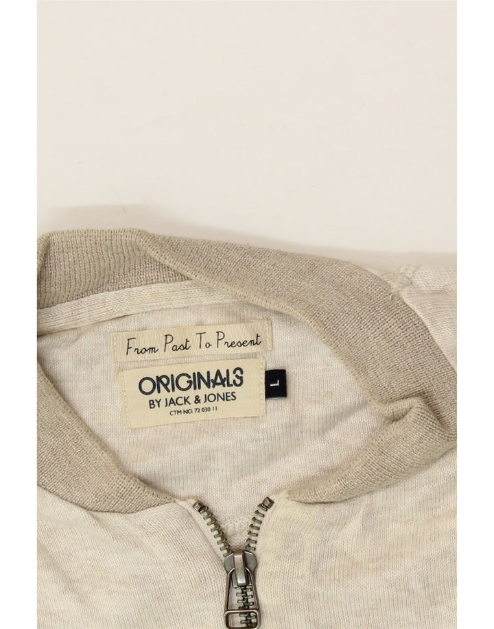 JACK & JONES Mens Cardigan Sweater Large Grey Cotton Vintage Jack & Jones and Second-Hand Jack & Jones from Messina Hembry 