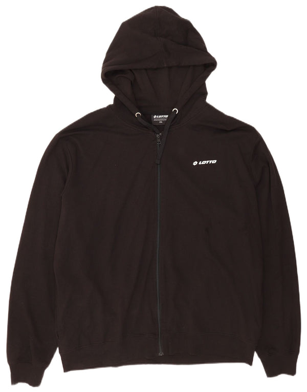 Maglione con cappuccio e zip da uomo Lotto 2XL in cotone nero