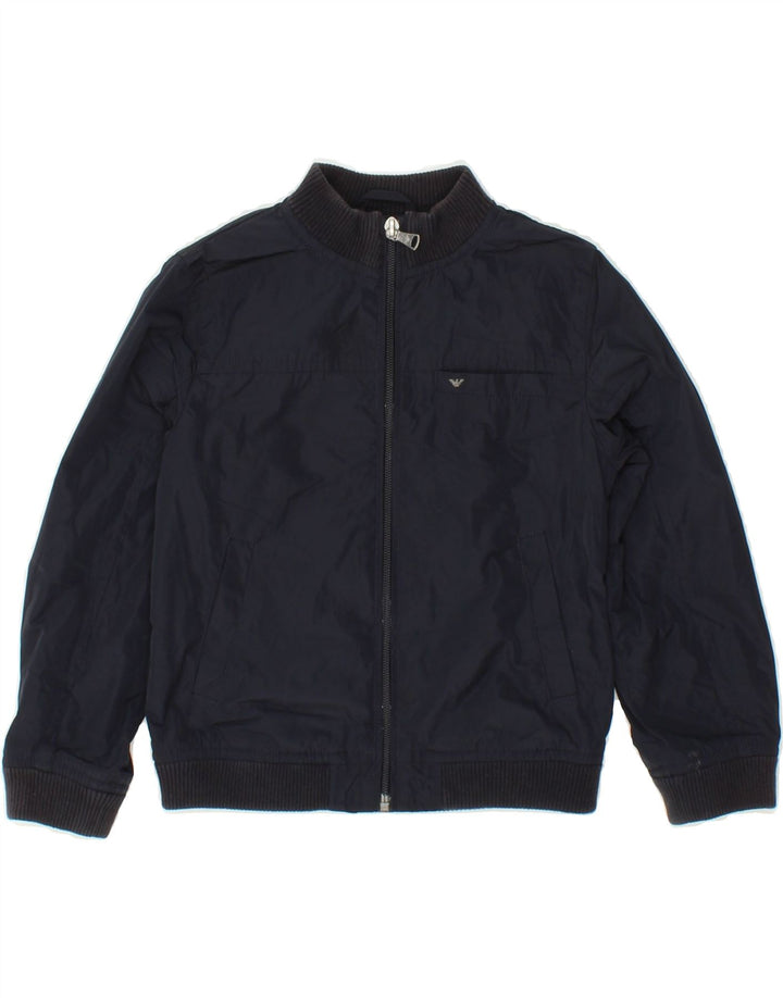 ARMANI JUNIOR Boys Bomber Jacket 4-5 Years Navy Blue Polyester Vintage Armani Junior and Second-Hand Armani Junior from Messina Hembry 