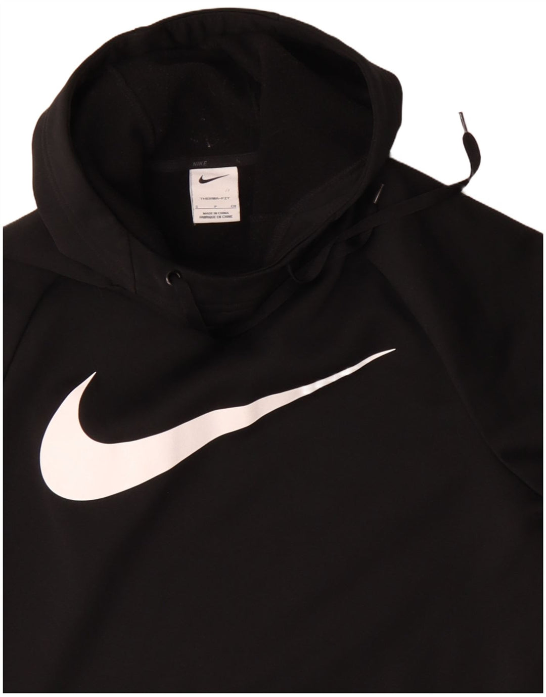 Felpa con cappuccio grafica Nike Therma-Fit da uomo, piccola, in poliestere nero