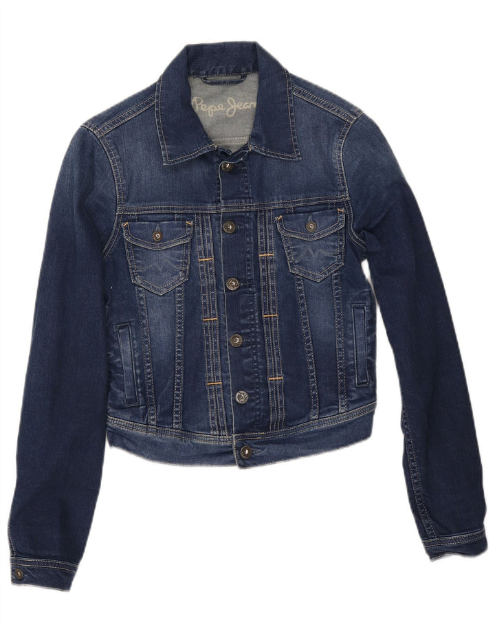 Giacca in denim corta da donna PEPE Jeans UK 10 piccola in cotone blu
