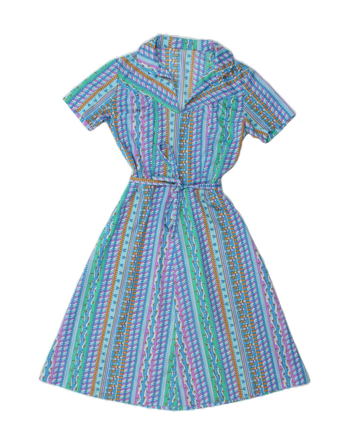 VINTAGE Womens Abstract Pattern A-Line Dress UK 8 Small Multicoloured Vintage Vintage and Second-Hand Vintage from Messina Hembry 