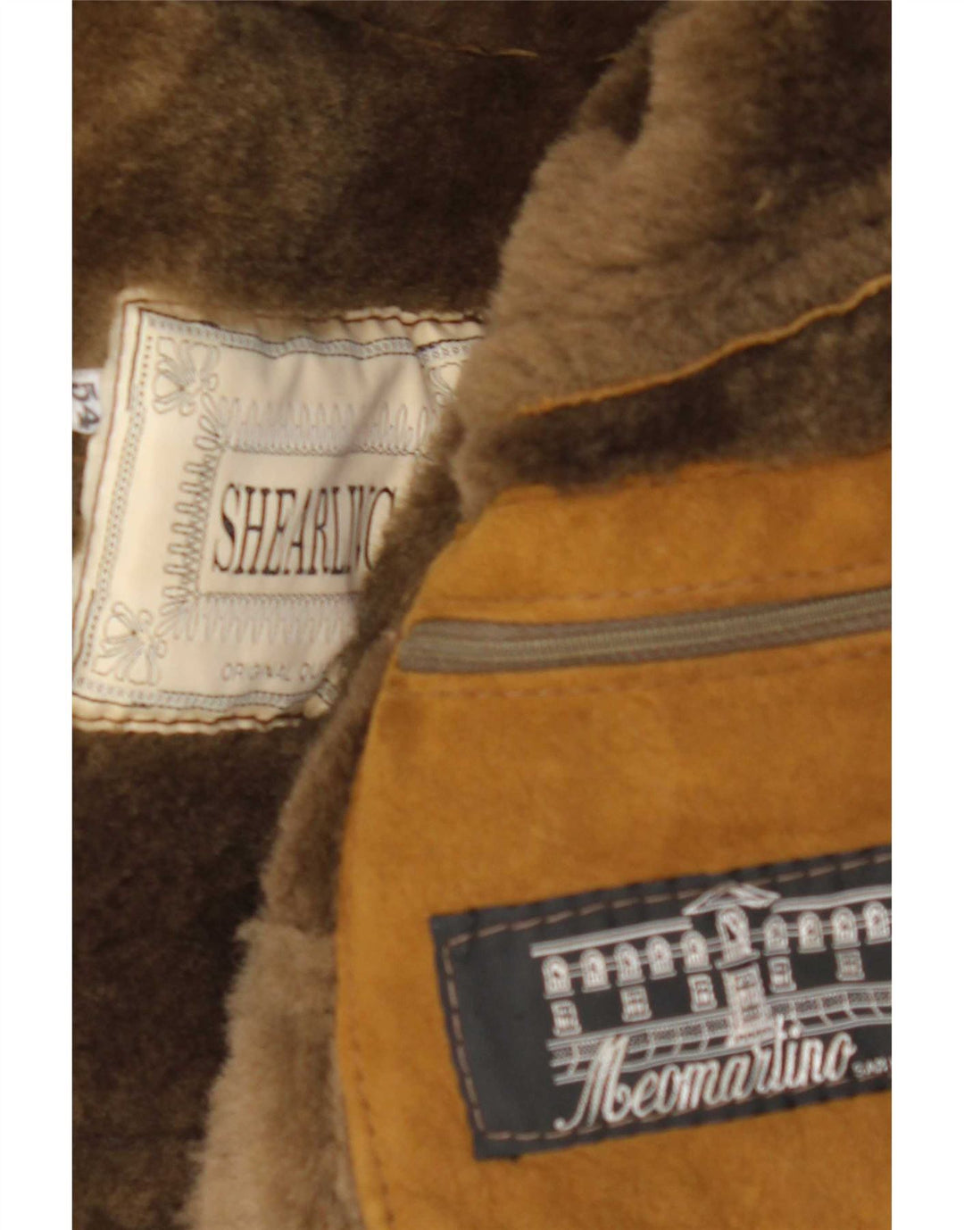 Cappotto vintage in shearling da uomo IT 54 2XL Shearling beige