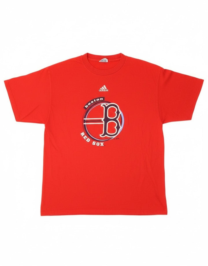Adidas Uomo Boston Red Sox T-shirt grafica Top Large Rosso