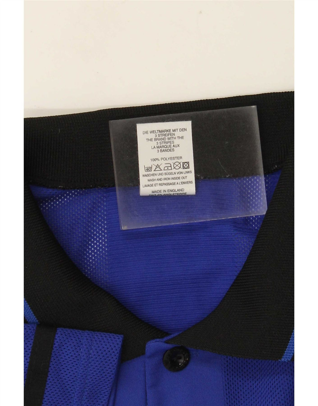 Polo Adidas da uomo XL in poliestere a righe blu
