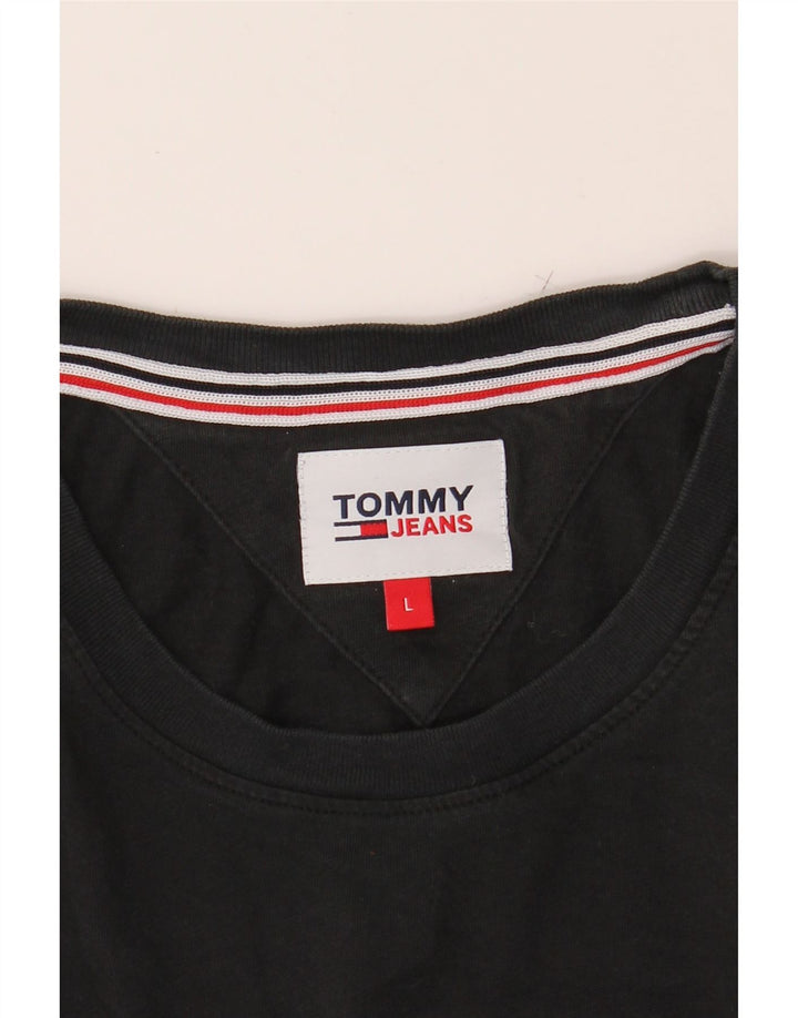 TOMMY HILFIGER Mens T-Shirt Top Large Black Cotton Vintage Tommy Hilfiger and Second-Hand Tommy Hilfiger from Messina Hembry 