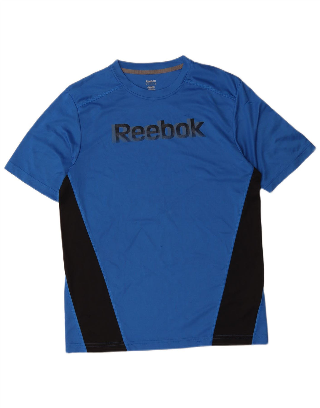 T-shirt grafica da uomo Reebok Top in poliestere color block blu medio