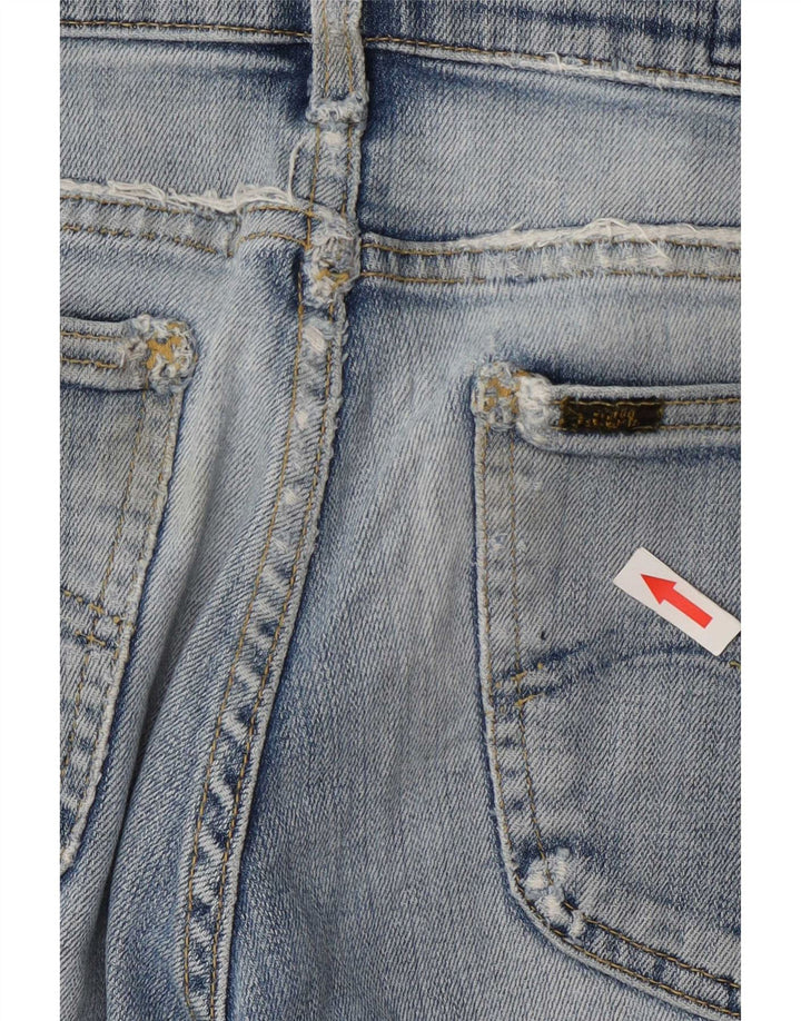 Pantaloncini in denim invecchiato REED da donna Lee W34 grande cotone blu