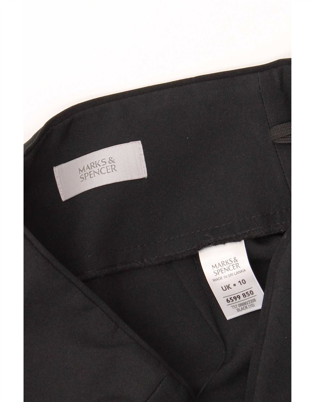 Gonna a tubino da donna Marks & Spencer UK 10 piccola W26 poliestere nero