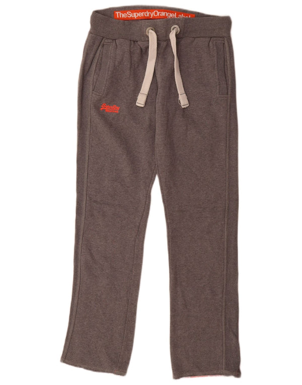 Pantaloni da tuta da donna Superdry UK 10 Small Grigio Cotone