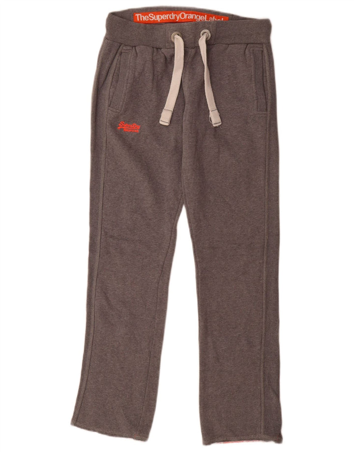 Pantaloni da tuta da donna Superdry UK 10 Small Grigio Cotone