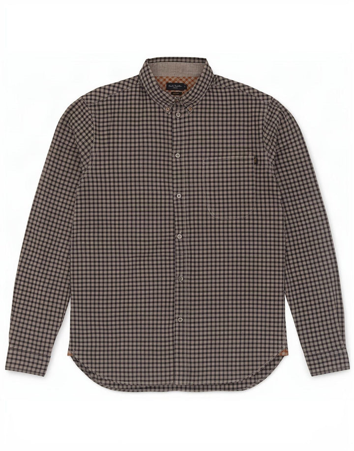 Camicia da uomo con vestibilità standard Paul & Shark, cotone a quadretti blu medio
