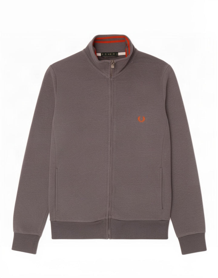 Giacca da ginnastica da uomo Fred Perry piccola in cotone grigio