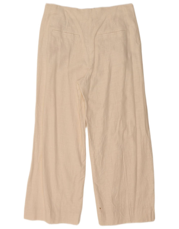 Pantaloni chino a vita alta da donna Marks & Spencer UK 14 Large W34 L27 Off Wh