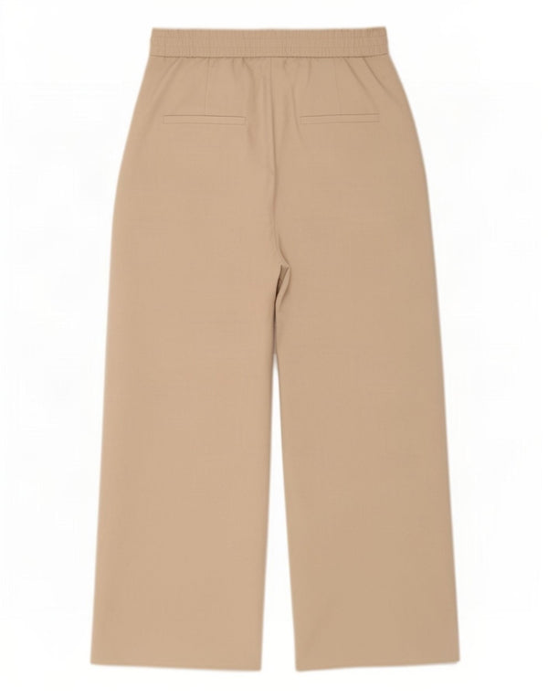 Zara Womens High Waist Wide Leg Chino Trousers Small W26 L25 Beige