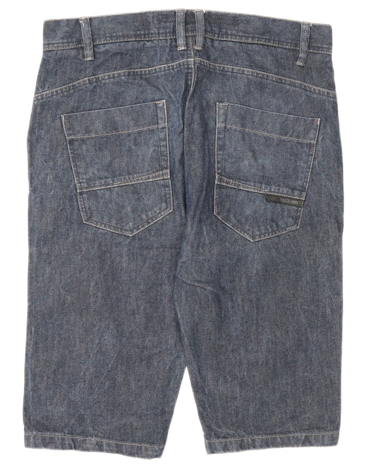 Pantaloncini di jeans cargo vintage da uomo W32 blu navy medio