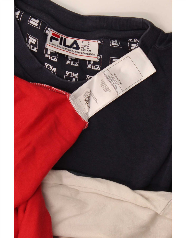 T-shirt grafica da uomo Fila Top in cotone color block medio multicolore
