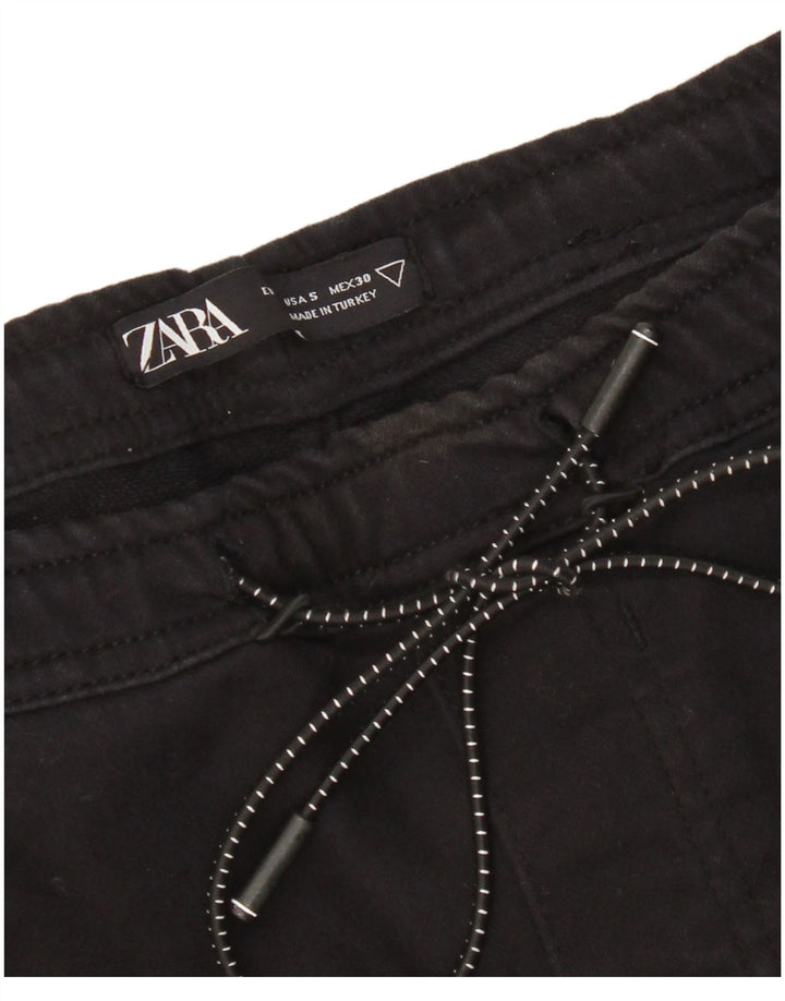 Pantaloni da tuta cargo Zara da donna UK 8 piccoli neri