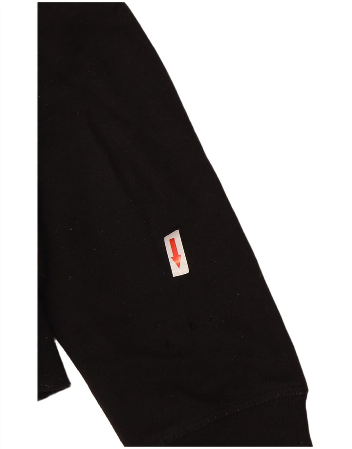 Calvin Klein Donna Crop Graphic Felpa Maglione UK 12 Medio Nero
