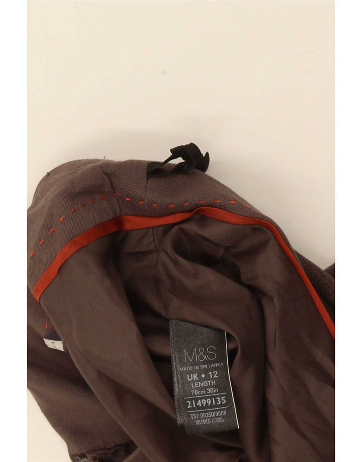 Gonna a trapezio da donna Marks & Spencer UK 12 media W32 poliestere marrone