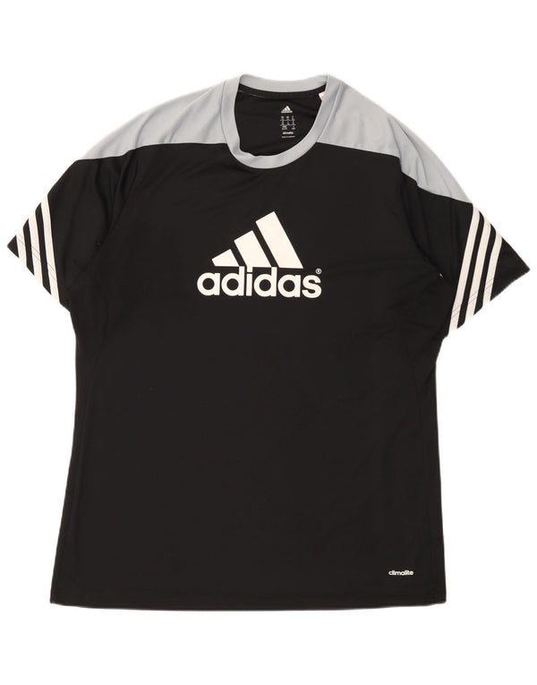 T-shirt grafica ADIDAS da uomo Climalite Top XL poliestere color block nero