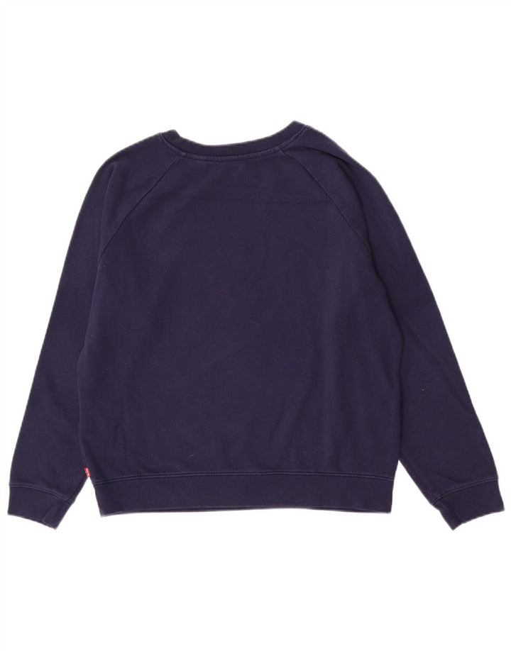 Levi's Felpa con grafica da donna Maglione UK 14 Cotone medio blu navy