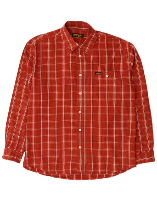 Camicia da uomo WRANGLER grande cotone a quadri rossi