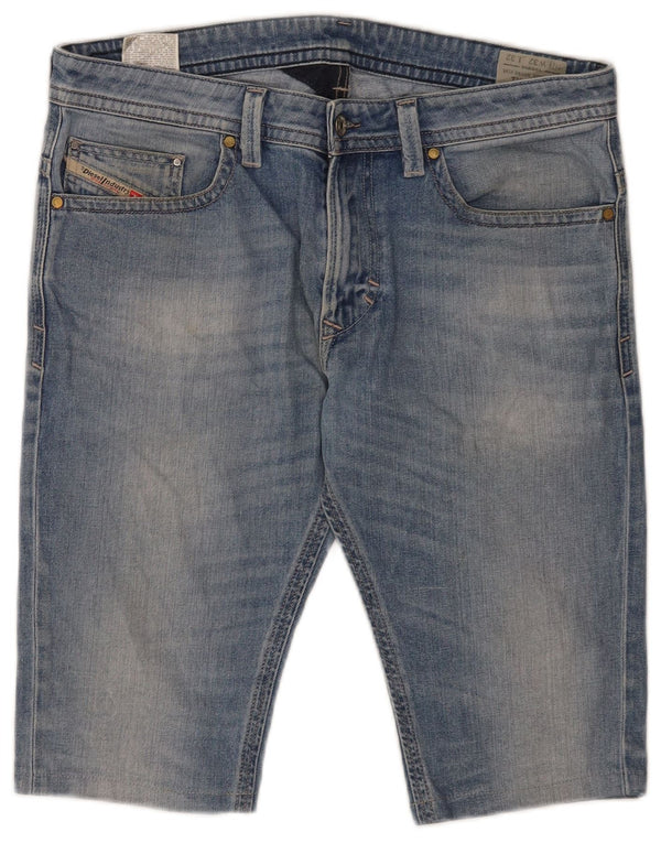 Pantaloncini di jeans skinny slim Thavar da uomo Diesel W32 cotone blu medio