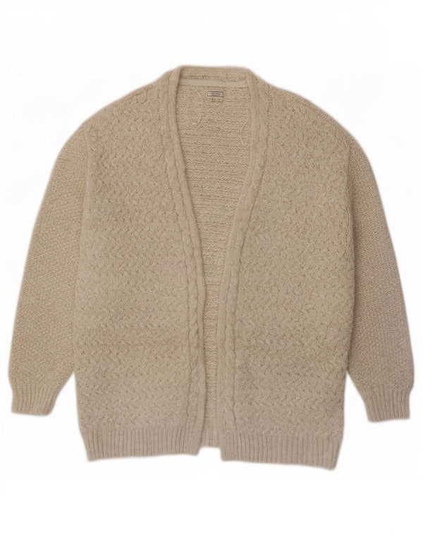 Maglione cardigan aperto con linea lunga da donna Fat Face UK 14 Large Beige Acrilico