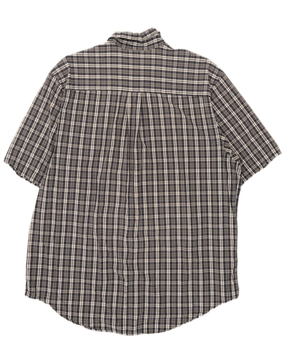 Camicia a maniche corte da uomo Timberland grande in cotone a quadri blu navy