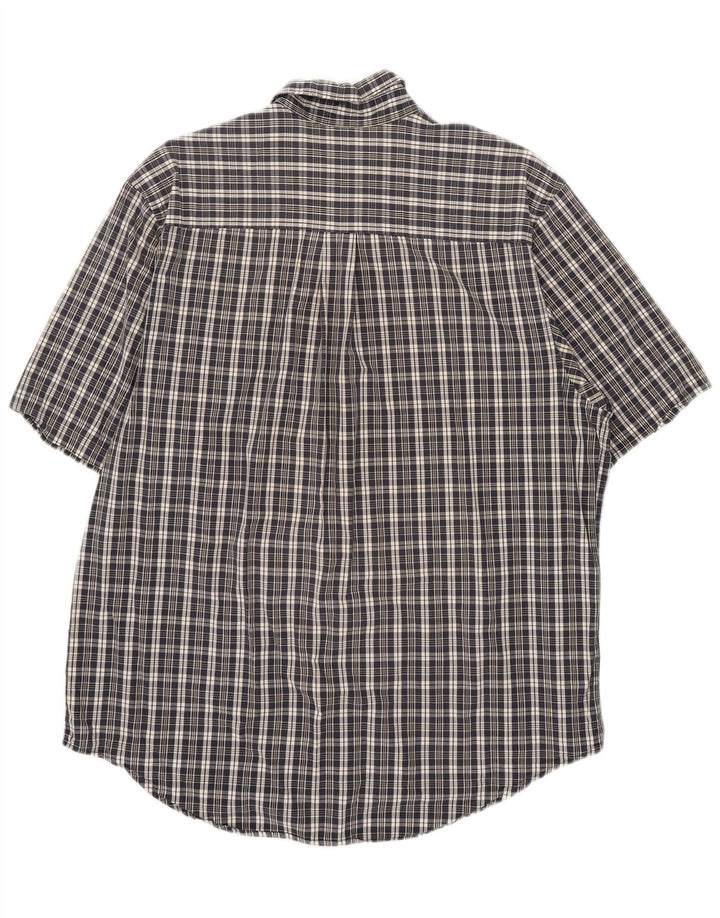 Camicia a maniche corte da uomo Timberland grande in cotone a quadri blu navy