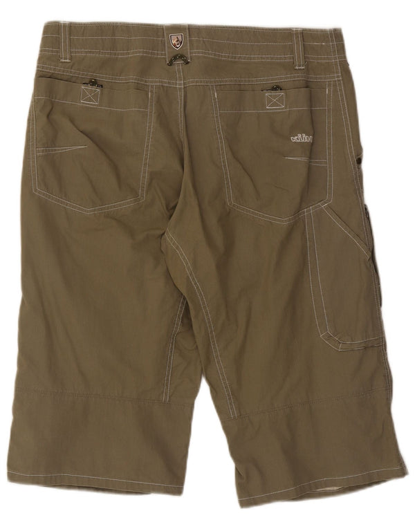 Bermuda cargo da uomo vintage W34 grande cotone a righe kaki