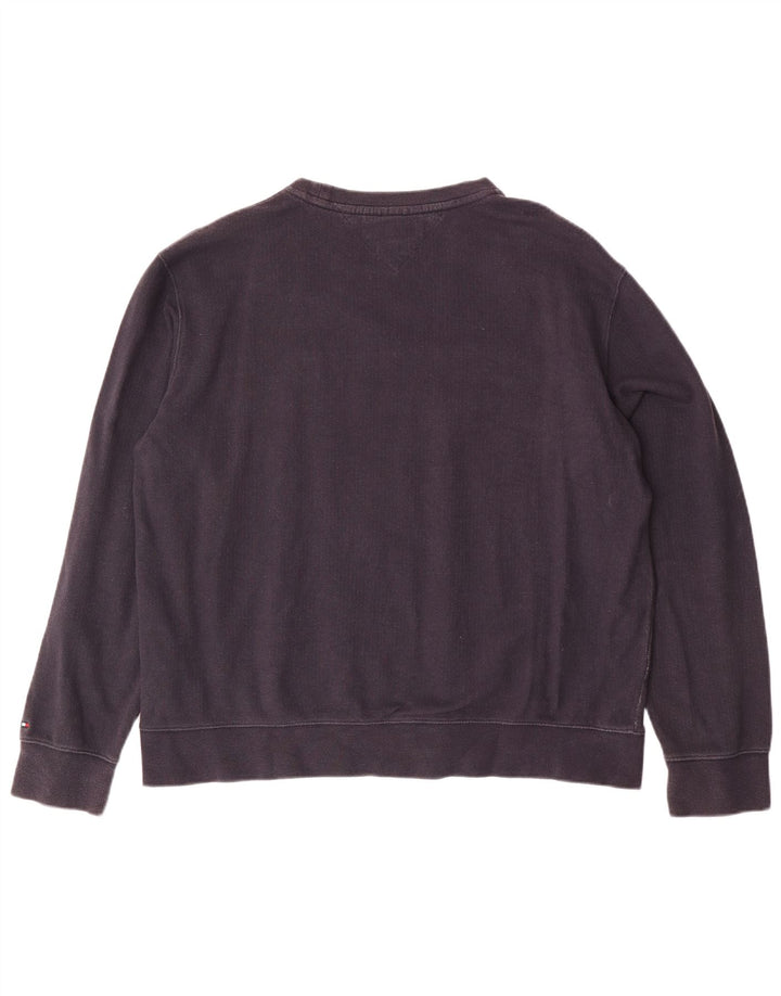 TOMMY HILFIGER Felpa grafica da uomo Maglione 2XL Cotone blu navy