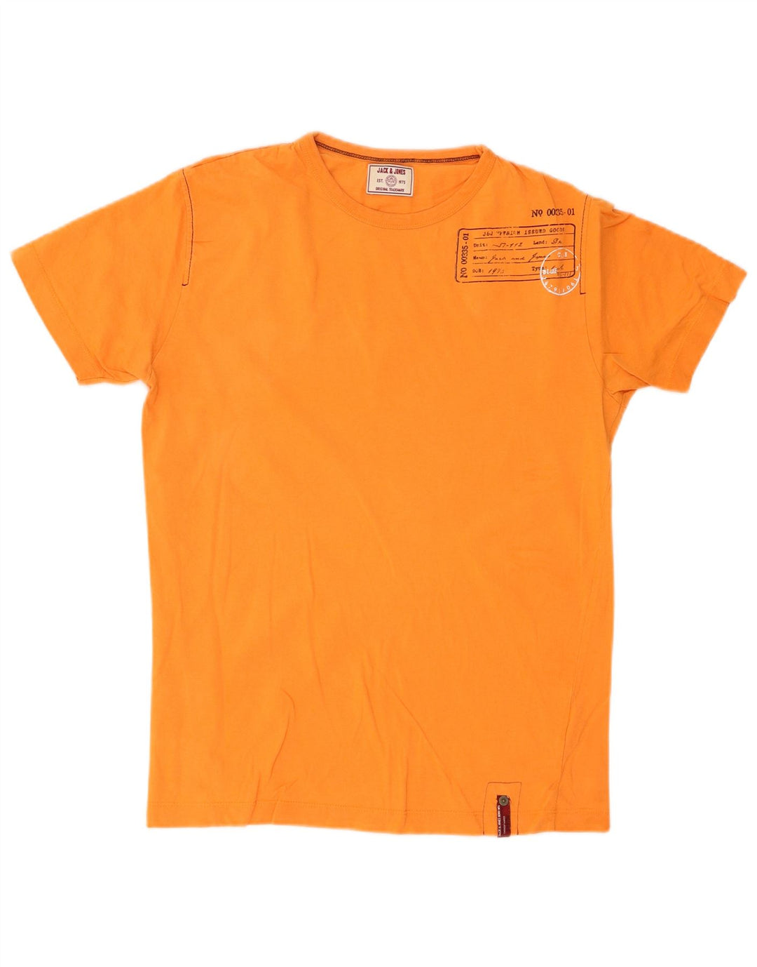 T-shirt grafica da uomo Jack & Jones Top in cotone arancione medio