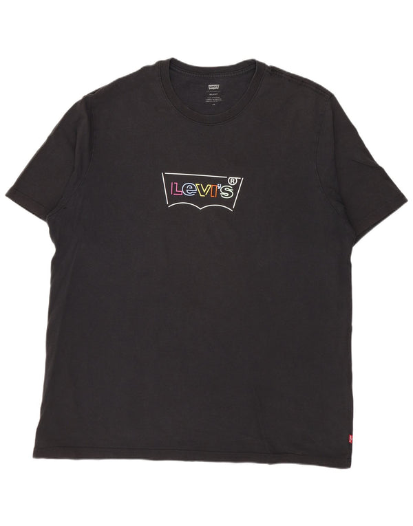 Levi's T-shirt grafica da uomo con vestibilità rilassata, grande, in cotone nero